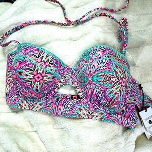 Shade & Shore Multicolor Patterned Bikini Top